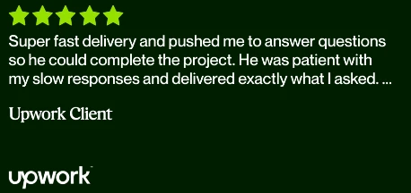 Upwork client review screenshot 17