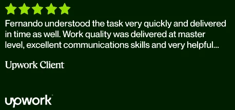 Upwork client review screenshot 20